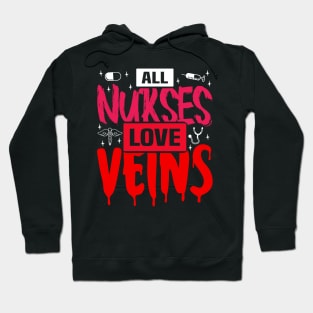 All Nurses Love Veins, Halloween Nurse Vampire Hoodie